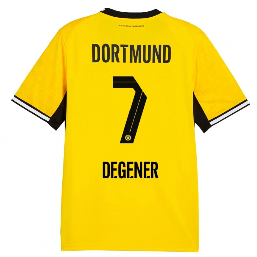 Danxen Mænd Tim Degener #7 Gul Sort Hvid Hjemmebane Spillertrøjer 2026/27 Trøje T-Shirt