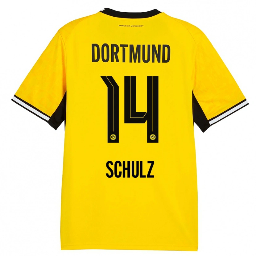 Danxen Mænd Nico Schulz #14 Gul Sort Hvid Hjemmebane Spillertrøjer 2026/27 Trøje T-Shirt