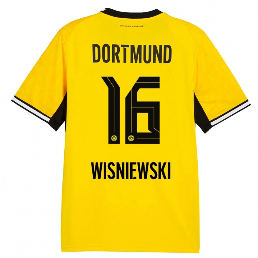Danxen Mænd Lucy Wisniewski #16 Gul Sort Hvid Hjemmebane Spillertrøjer 2026/27 Trøje T-Shirt