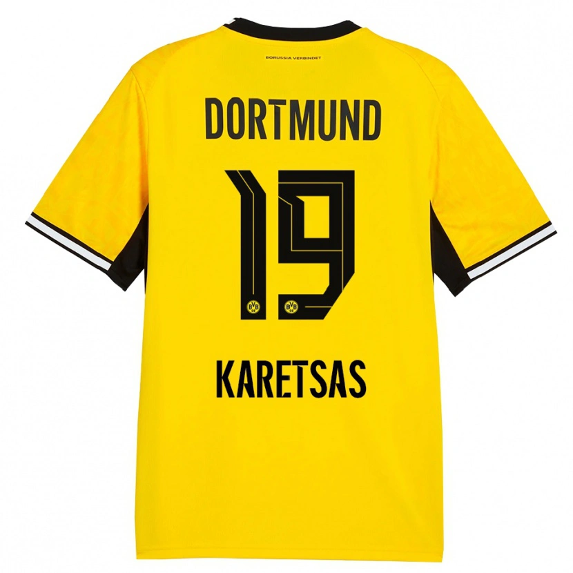 Danxen Mænd Konstantinos Karetsas #19 Gul Sort Hvid Hjemmebane Spillertrøjer 2026/27 Trøje T-Shirt