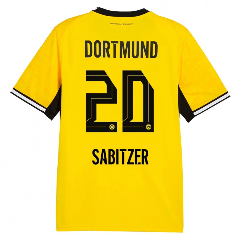 Danxen Mænd Marcel Sabitzer #20 Gul Sort Hvid Hjemmebane Spillertrøjer 2026/27 Trøje T-Shirt