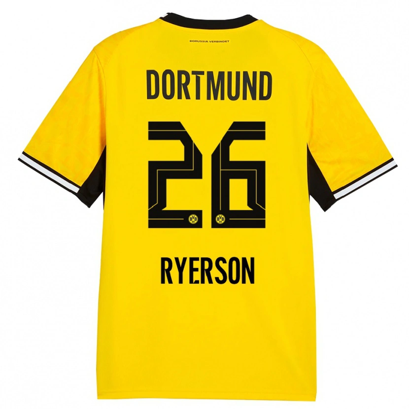 Danxen Mænd Julian Ryerson #26 Gul Sort Hvid Hjemmebane Spillertrøjer 2026/27 Trøje T-Shirt