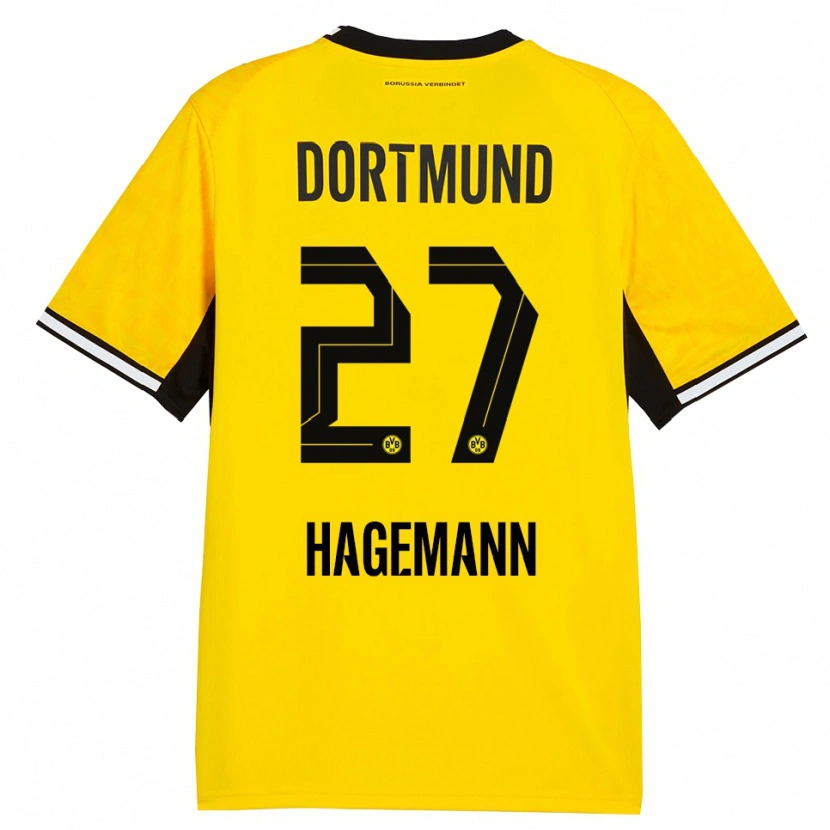 Danxen Mænd Keron Hagemann #27 Gul Sort Hvid Hjemmebane Spillertrøjer 2026/27 Trøje T-Shirt