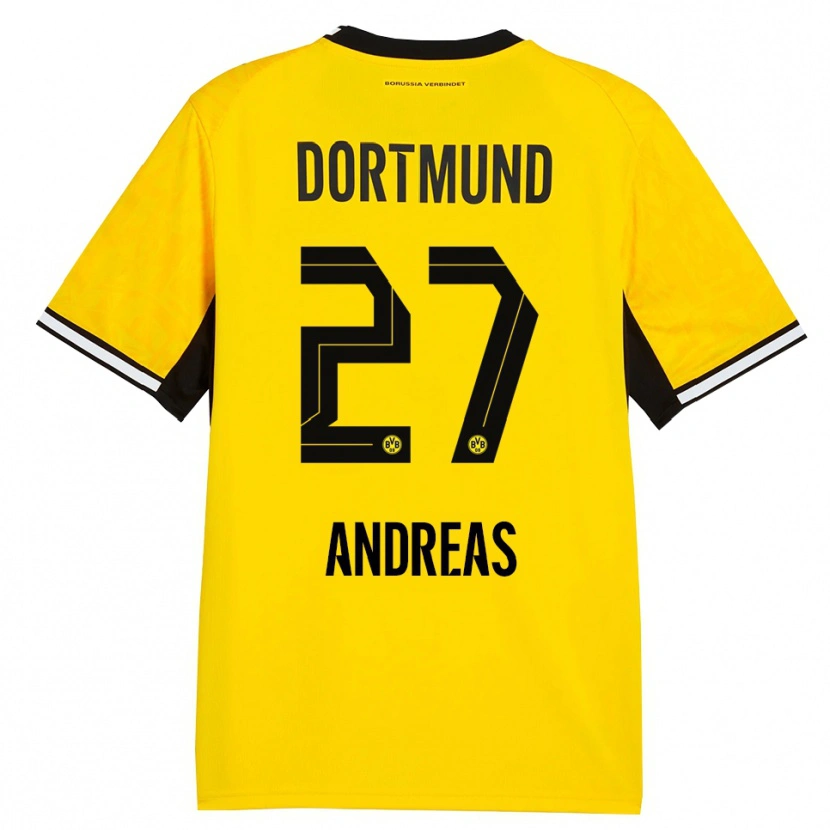 Danxen Mænd Kuno Andreas #27 Gul Sort Hvid Hjemmebane Spillertrøjer 2026/27 Trøje T-Shirt