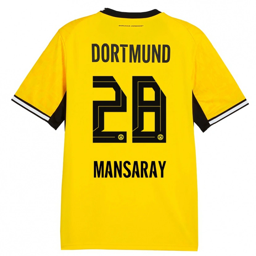 Danxen Mænd Ismael Mansaray #28 Gul Sort Hvid Hjemmebane Spillertrøjer 2026/27 Trøje T-Shirt