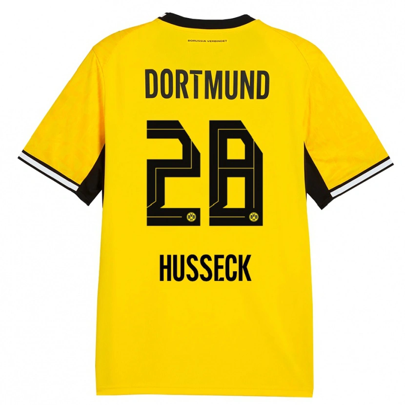 Danxen Mænd Jonah Husseck #28 Gul Sort Hvid Hjemmebane Spillertrøjer 2026/27 Trøje T-Shirt
