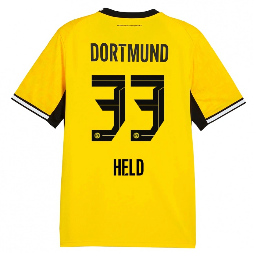 Danxen Mænd Aaron Held #33 Gul Sort Hvid Hjemmebane Spillertrøjer 2026/27 Trøje T-Shirt