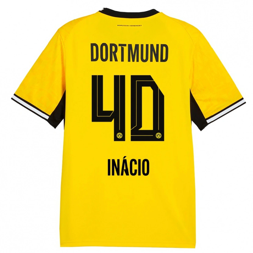Danxen Mænd Samuele Inácio #40 Gul Sort Hvid Hjemmebane Spillertrøjer 2026/27 Trøje T-Shirt