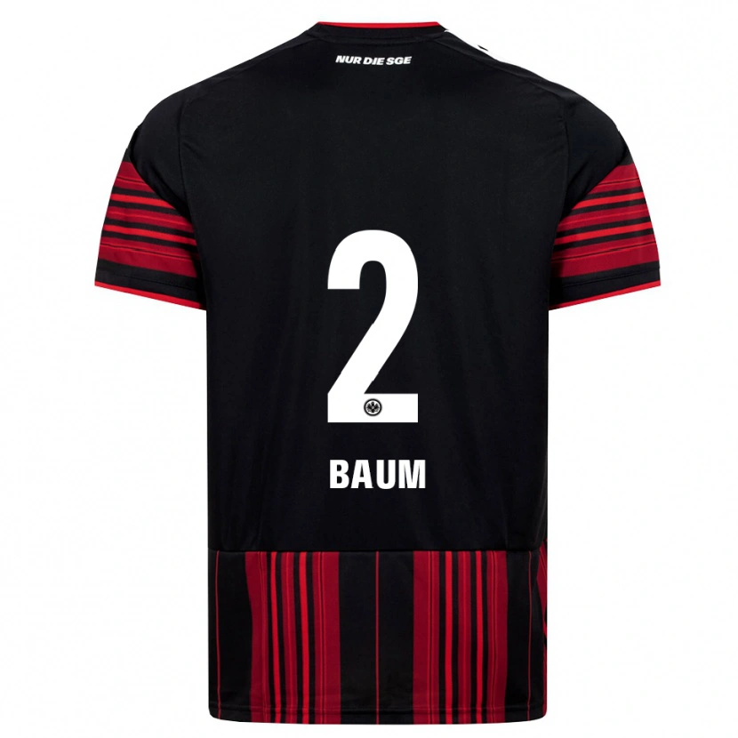 Danxen Mænd Elias Baum #2 Sort Rød Hvid Hjemmebane Spillertrøjer 2026/27 Trøje T-Shirt