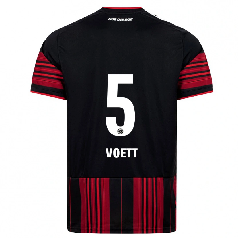 Danxen Mænd Johannes Vött #5 Sort Rød Hvid Hjemmebane Spillertrøjer 2026/27 Trøje T-Shirt
