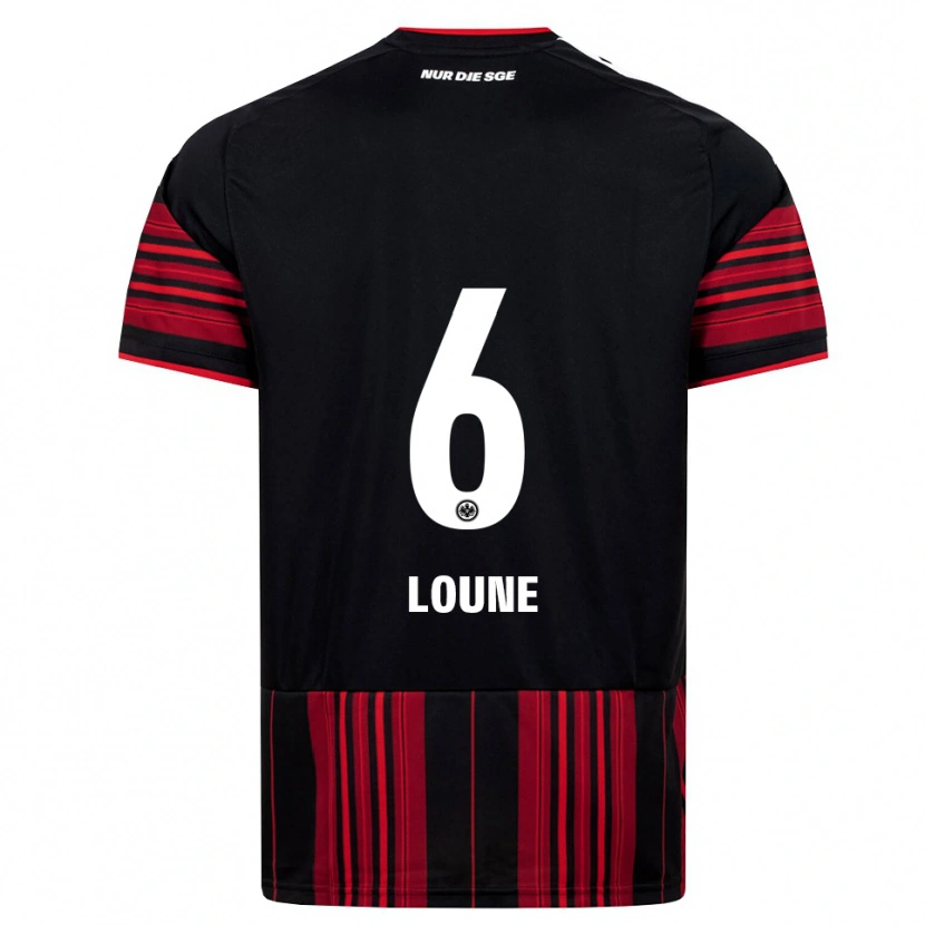 Danxen Mænd Adam Loune #6 Sort Rød Hvid Hjemmebane Spillertrøjer 2026/27 Trøje T-Shirt