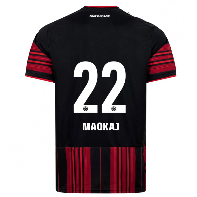 Danxen Mænd Dritan Maqkaj #22 Sort Rød Hvid Hjemmebane Spillertrøjer 2026/27 Trøje T-Shirt