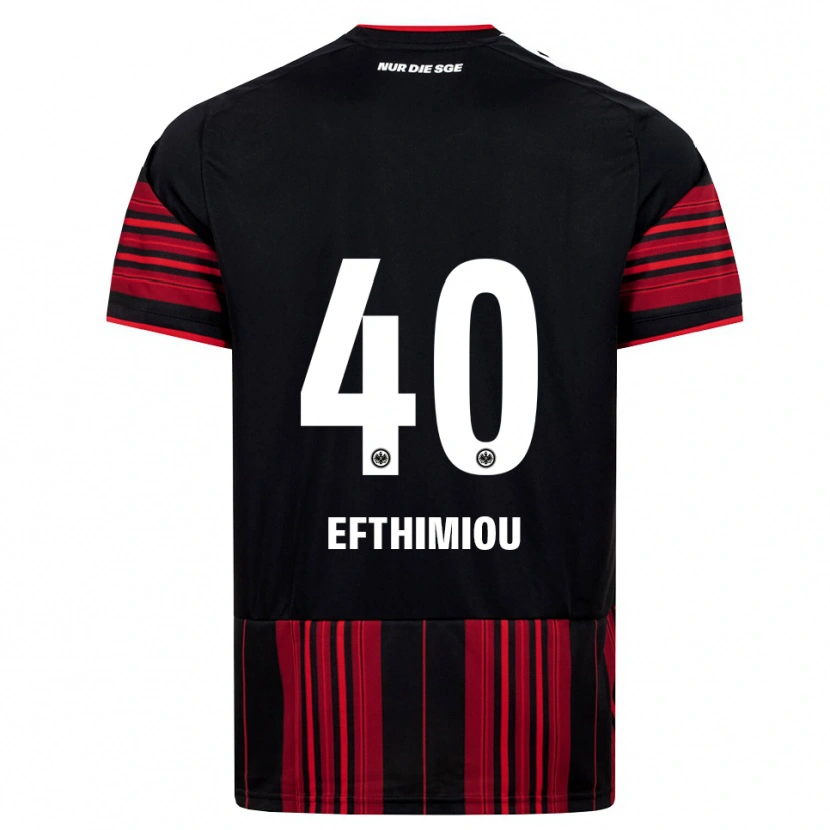 Danxen Mænd Sissis Efthimiou #40 Sort Rød Hvid Hjemmebane Spillertrøjer 2026/27 Trøje T-Shirt