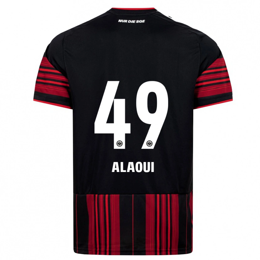 Danxen Mænd Anas Alaoui #49 Sort Rød Hvid Hjemmebane Spillertrøjer 2026/27 Trøje T-Shirt