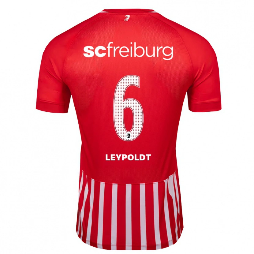 Danxen Mænd Joona Leypoldt #6 Rød Hvid Sort Hjemmebane Spillertrøjer 2026/27 Trøje T-Shirt