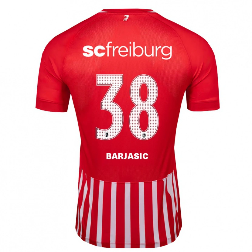Danxen Mænd Josip Barjasic #38 Rød Hvid Sort Hjemmebane Spillertrøjer 2026/27 Trøje T-Shirt