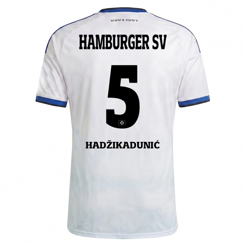 Danxen Mænd Dennis Hadzikadunic #5 Hvid Sort Blå Hjemmebane Spillertrøjer 2026/27 Trøje T-Shirt