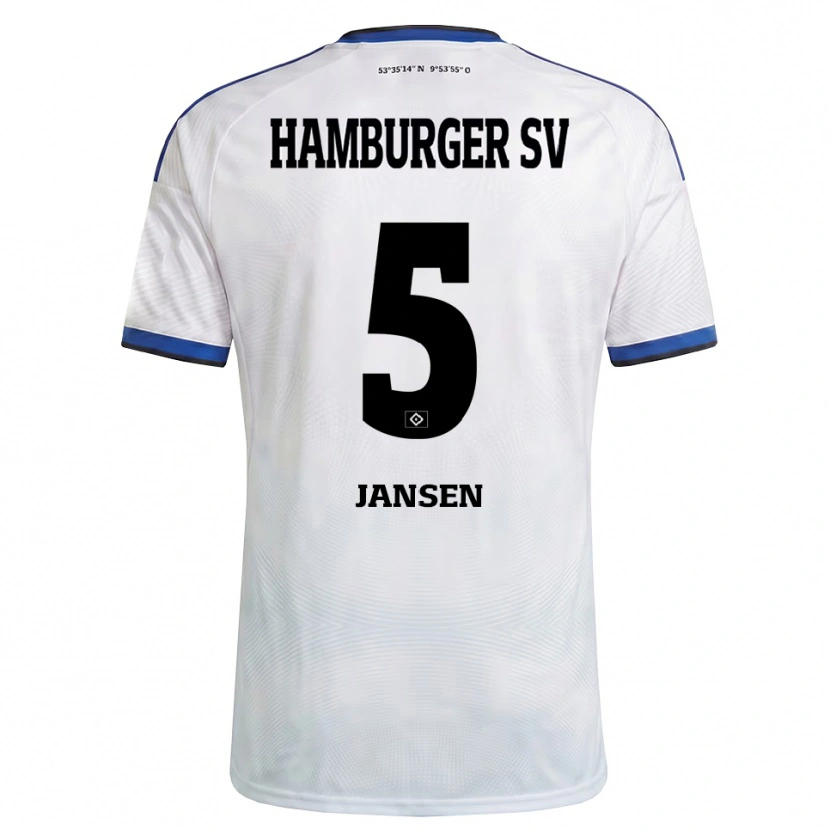 Danxen Mænd Marcell Jansen #5 Hvid Sort Blå Hjemmebane Spillertrøjer 2026/27 Trøje T-Shirt