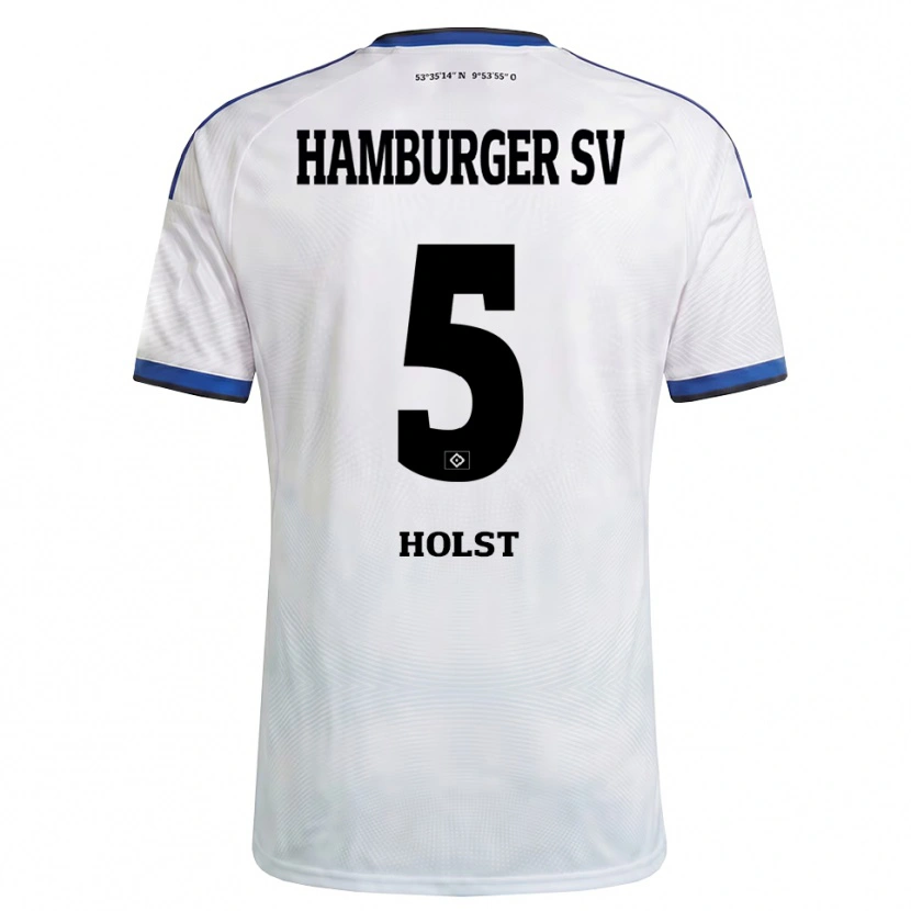 Danxen Mænd Evelyn Holst #5 Hvid Sort Blå Hjemmebane Spillertrøjer 2026/27 Trøje T-Shirt