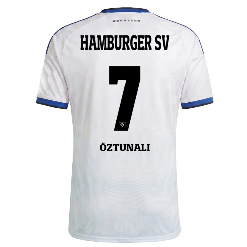 Danxen Mænd Levin Öztunali #7 Hvid Sort Blå Hjemmebane Spillertrøjer 2026/27 Trøje T-Shirt