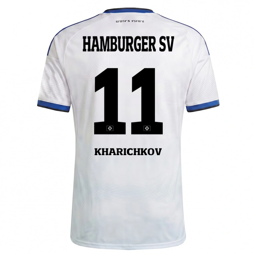 Danxen Mænd Valentyn Kharichkov #11 Hvid Sort Blå Hjemmebane Spillertrøjer 2026/27 Trøje T-Shirt