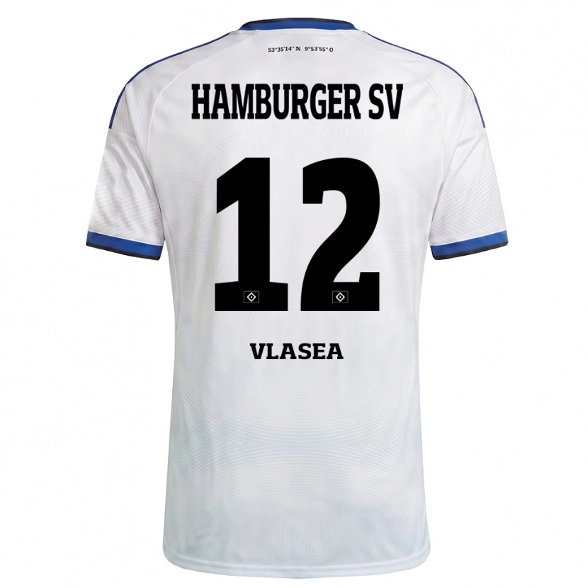 Danxen Mænd Lucian-Octavian Vlasea #12 Hvid Sort Blå Hjemmebane Spillertrøjer 2026/27 Trøje T-Shirt