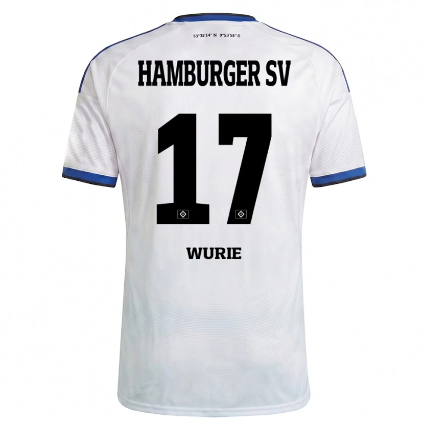 Danxen Mænd David Wurie #17 Hvid Sort Blå Hjemmebane Spillertrøjer 2026/27 Trøje T-Shirt