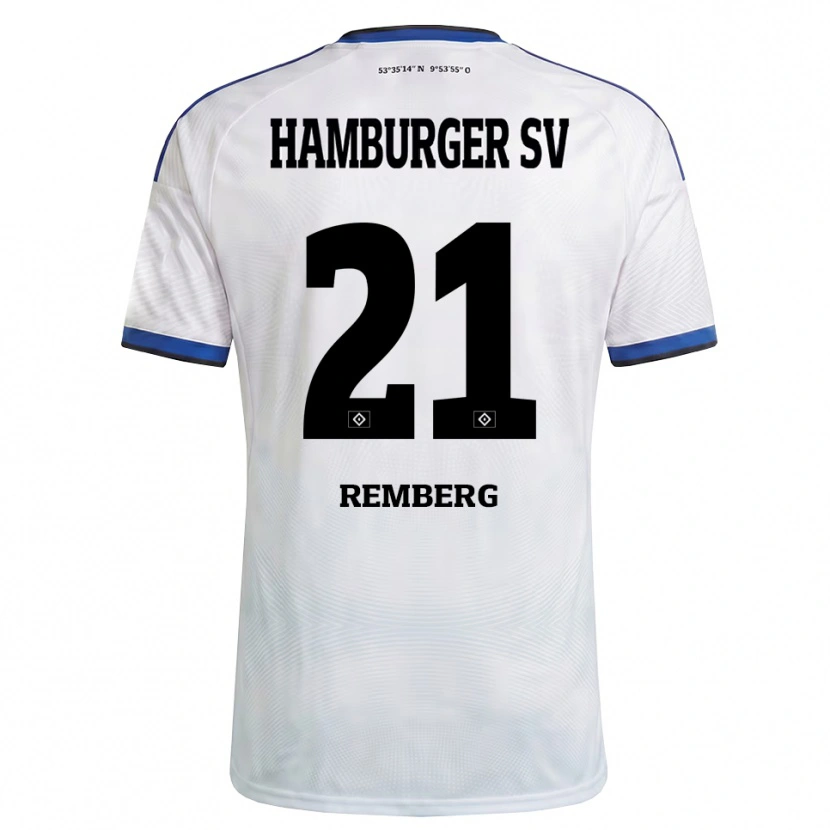 Danxen Mænd Nicolai Remberg #21 Hvid Sort Blå Hjemmebane Spillertrøjer 2026/27 Trøje T-Shirt