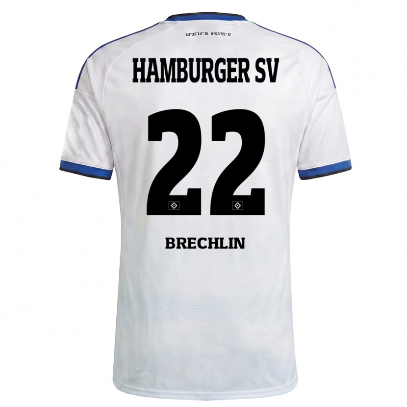 Danxen Mænd Bjarne Brechlin #22 Hvid Sort Blå Hjemmebane Spillertrøjer 2026/27 Trøje T-Shirt
