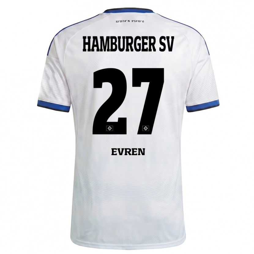 Danxen Mænd Batuhan Evren #27 Hvid Sort Blå Hjemmebane Spillertrøjer 2026/27 Trøje T-Shirt