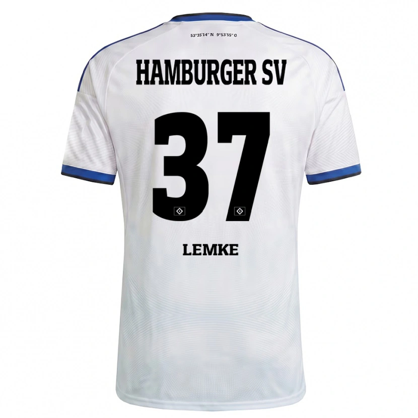 Danxen Mænd Louis Lemke #37 Hvid Sort Blå Hjemmebane Spillertrøjer 2026/27 Trøje T-Shirt