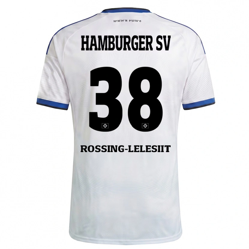 Danxen Mænd Alexander Røssing-Lelesiit #38 Hvid Sort Blå Hjemmebane Spillertrøjer 2026/27 Trøje T-Shirt
