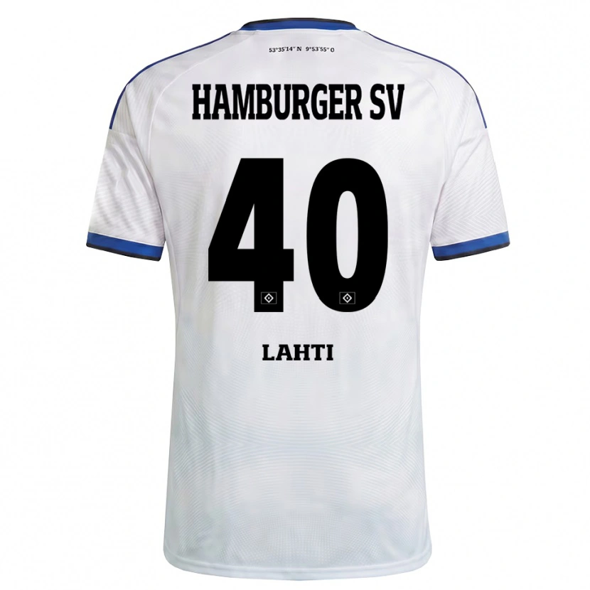 Danxen Mænd Elias Lahti #40 Hvid Sort Blå Hjemmebane Spillertrøjer 2026/27 Trøje T-Shirt