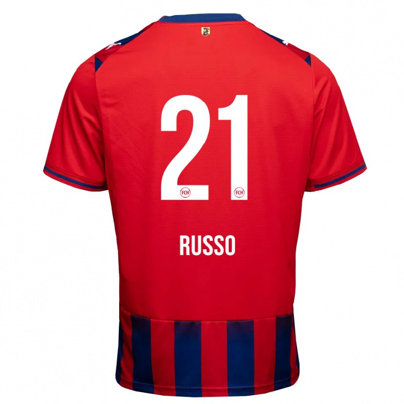 Danxen Mænd Gianluca Russo #21 Kongelig Blå Hvid Rød Hjemmebane Spillertrøjer 2026/27 Trøje T-Shirt