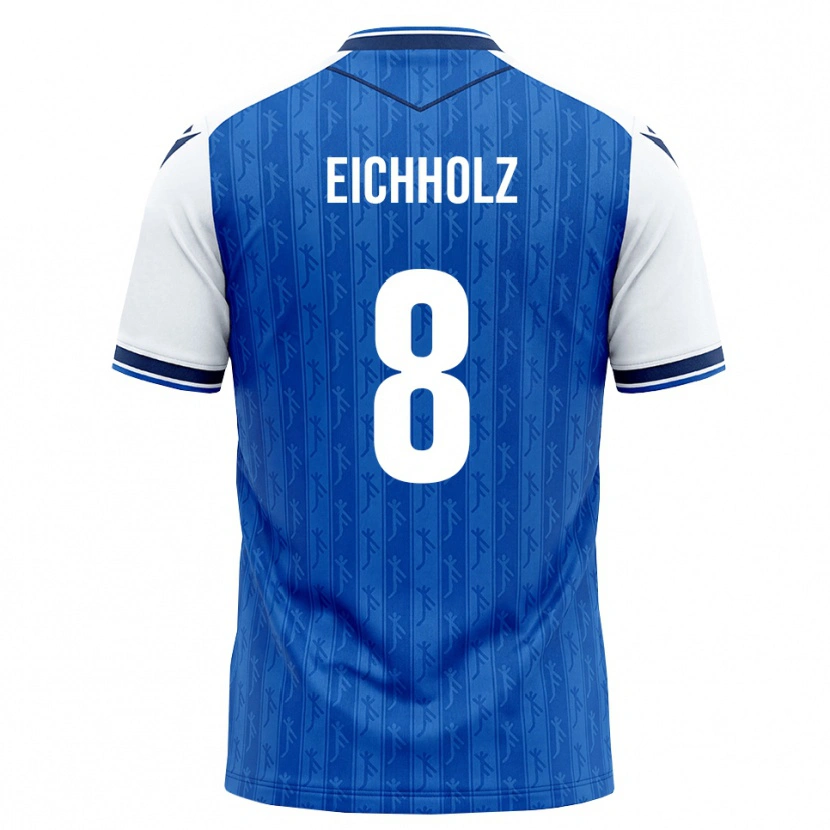 Danxen Mænd Damian Eichholz #8 Kongelig Blå Hvid Hjemmebane Spillertrøjer 2026/27 Trøje T-Shirt