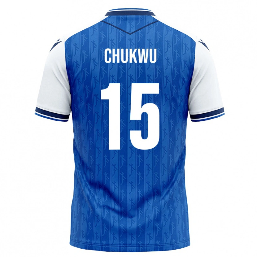 Danxen Mænd Emmanuel Chukwu #15 Kongelig Blå Hvid Hjemmebane Spillertrøjer 2026/27 Trøje T-Shirt