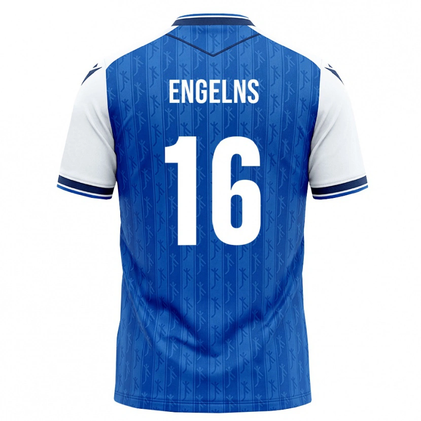 Danxen Mænd Luis Engelns #16 Kongelig Blå Hvid Hjemmebane Spillertrøjer 2026/27 Trøje T-Shirt