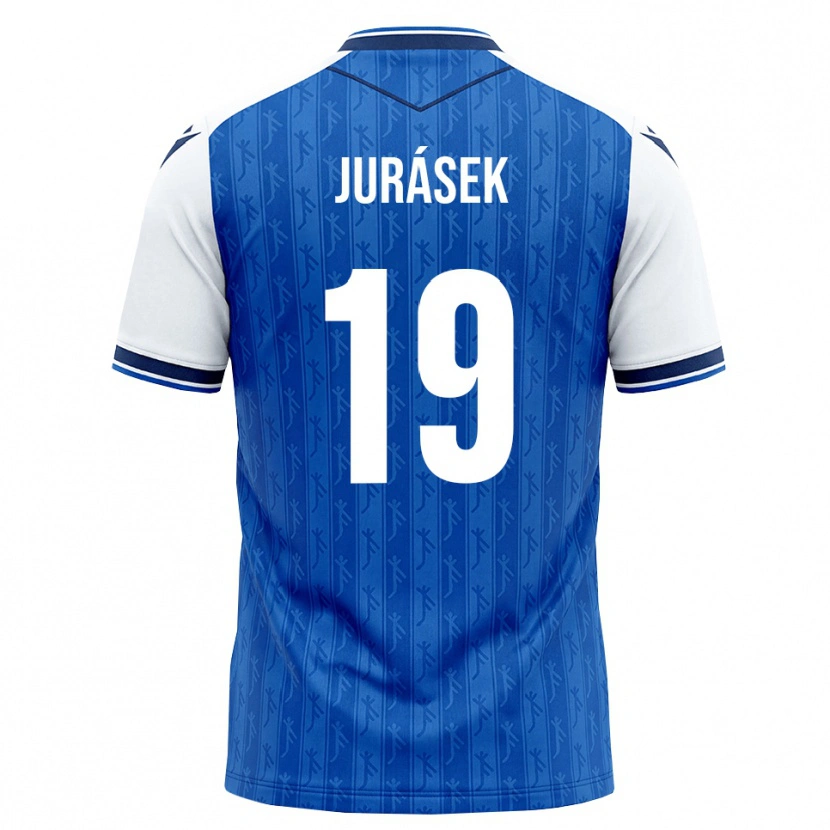 Danxen Mænd David Jurásek #19 Kongelig Blå Hvid Hjemmebane Spillertrøjer 2026/27 Trøje T-Shirt