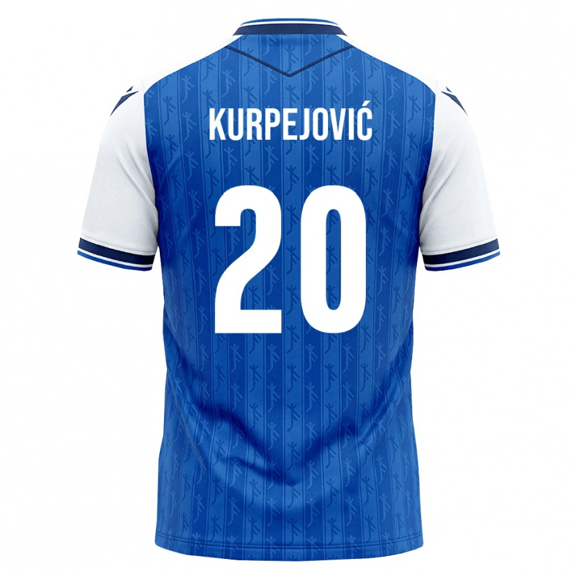 Danxen Mænd Albin Kurpejović #20 Kongelig Blå Hvid Hjemmebane Spillertrøjer 2026/27 Trøje T-Shirt