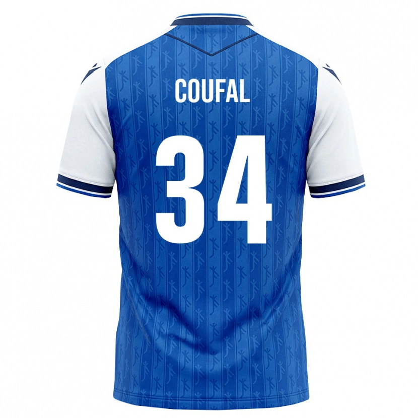 Danxen Mænd Vladimír Coufal #34 Kongelig Blå Hvid Hjemmebane Spillertrøjer 2026/27 Trøje T-Shirt