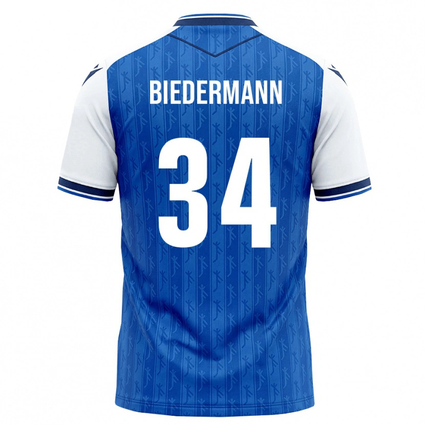 Danxen Mænd Nico Biedermann #34 Kongelig Blå Hvid Hjemmebane Spillertrøjer 2026/27 Trøje T-Shirt