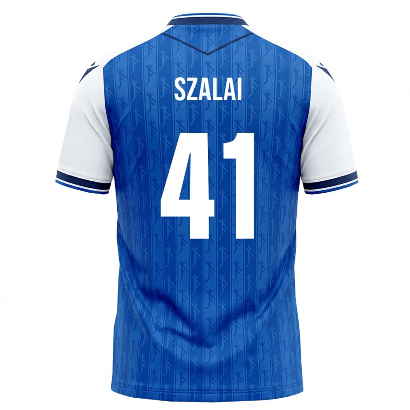 Danxen Mænd Attila Szalai #41 Kongelig Blå Hvid Hjemmebane Spillertrøjer 2026/27 Trøje T-Shirt