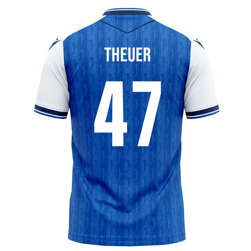 Danxen Mænd Maximilian Theuer #47 Kongelig Blå Hvid Hjemmebane Spillertrøjer 2026/27 Trøje T-Shirt