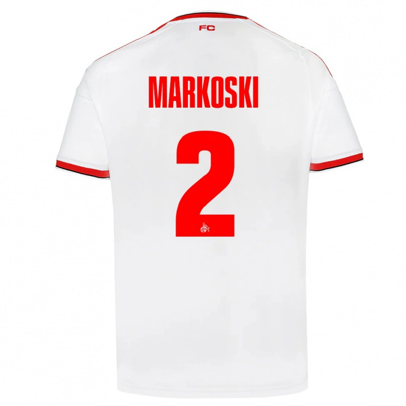 Danxen Mænd Kristian Markoski #2 Hvid Rød Sort Hjemmebane Spillertrøjer 2026/27 Trøje T-Shirt