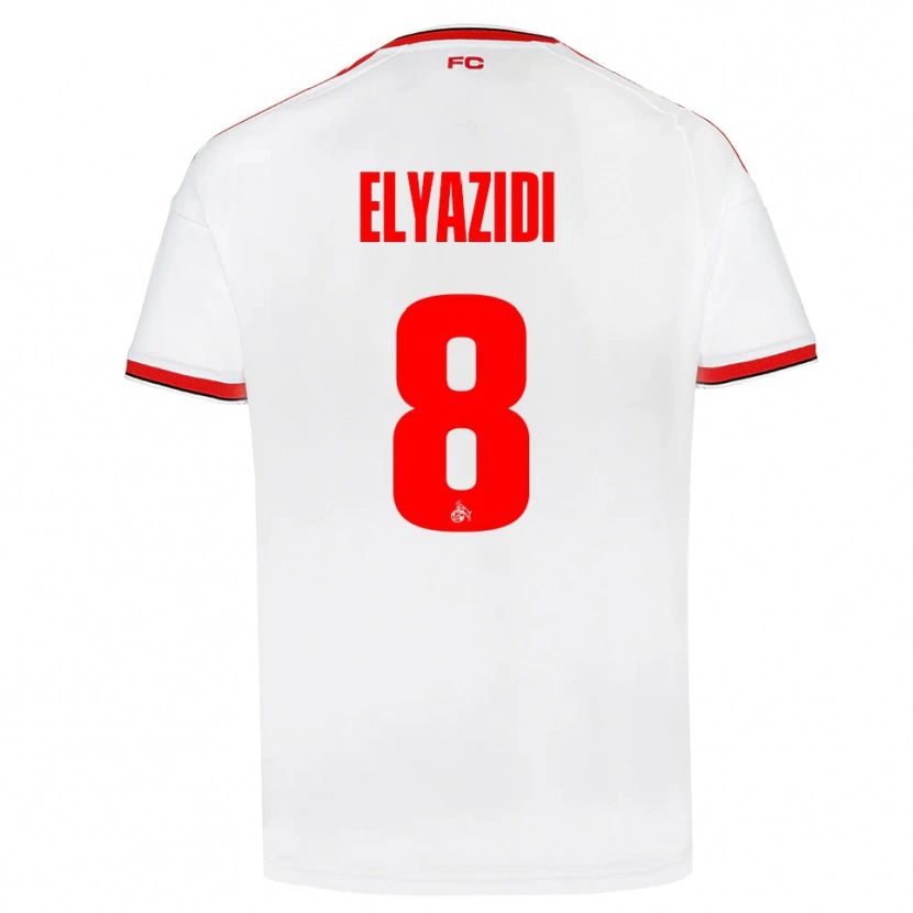 Danxen Mænd Ilias Elyazidi #8 Hvid Rød Sort Hjemmebane Spillertrøjer 2026/27 Trøje T-Shirt