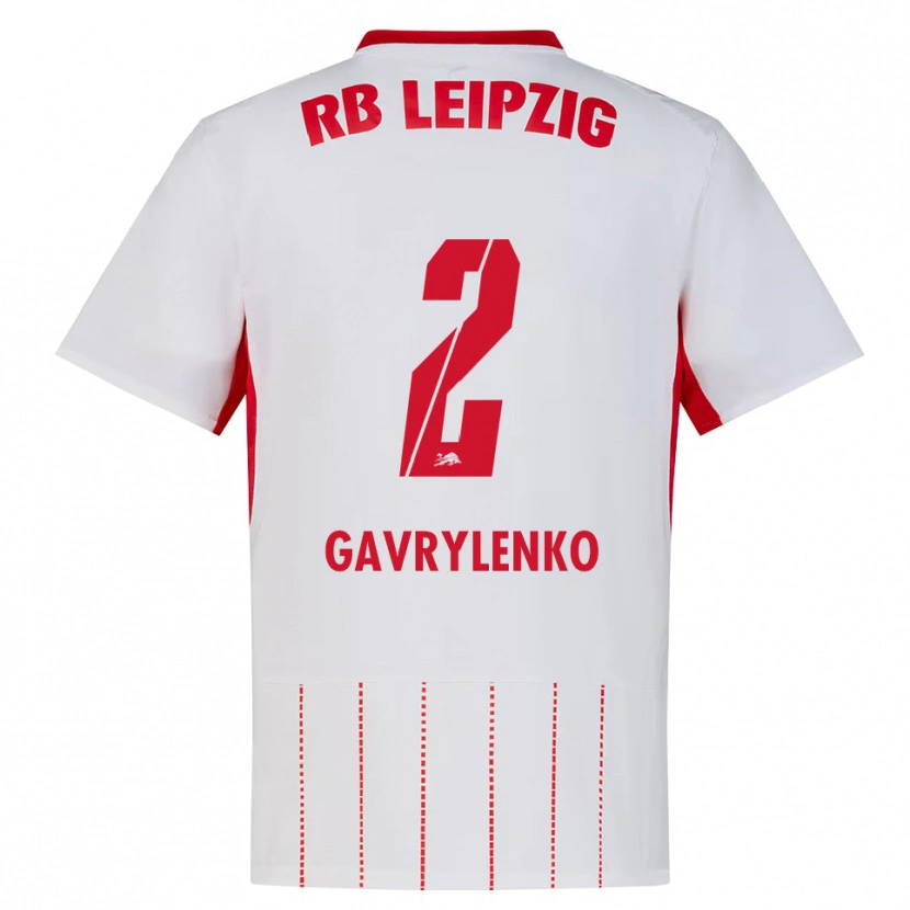 Danxen Mænd Oleksandr Gavrylenko #2 Rød Hvid Gul Hjemmebane Spillertrøjer 2026/27 Trøje T-Shirt