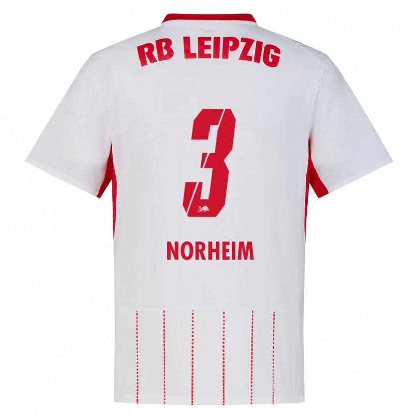Danxen Mænd Andrea Norheim #3 Rød Hvid Gul Hjemmebane Spillertrøjer 2026/27 Trøje T-Shirt