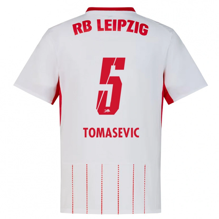 Danxen Mænd Niko Tomasevic #5 Rød Hvid Gul Hjemmebane Spillertrøjer 2026/27 Trøje T-Shirt