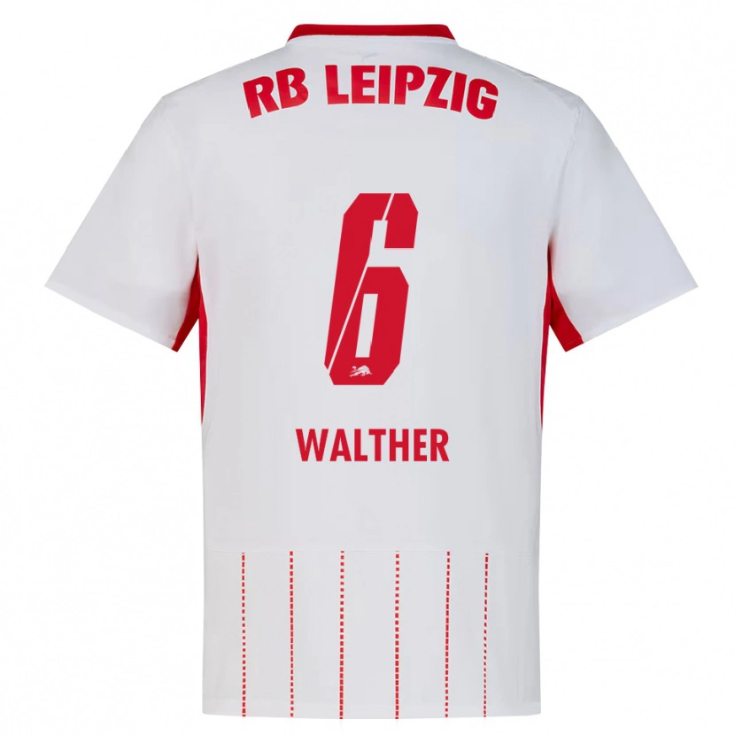 Danxen Mænd Mika Walther #6 Rød Hvid Gul Hjemmebane Spillertrøjer 2026/27 Trøje T-Shirt