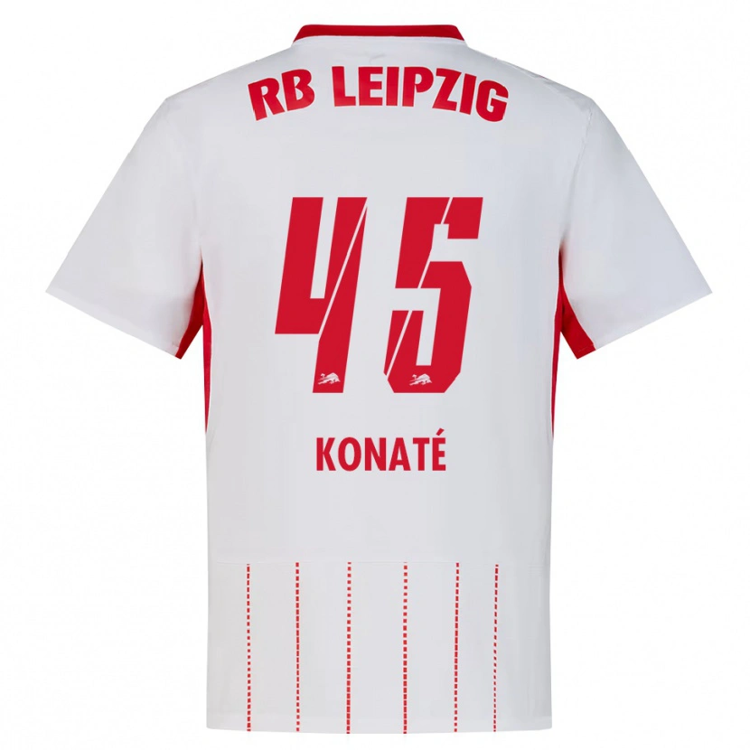 Danxen Mænd Samba Konaté #45 Rød Hvid Gul Hjemmebane Spillertrøjer 2026/27 Trøje T-Shirt